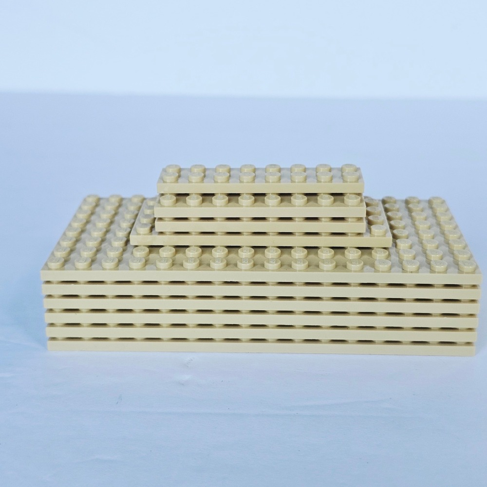 LEGO Tan Baseplate Plate Lot 8x16 4x10 4x8 2x8 Desert Sand Building Blocks 10pc - Picture 4 of 5